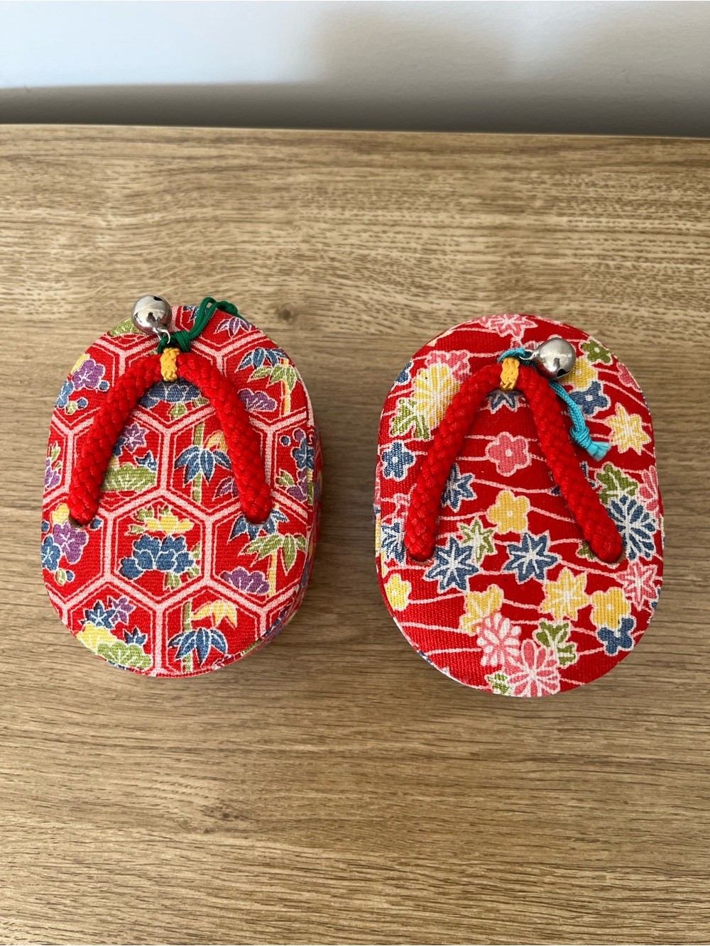 Red Flip Flop Floral Japanese Style Oval Trinket Boxes